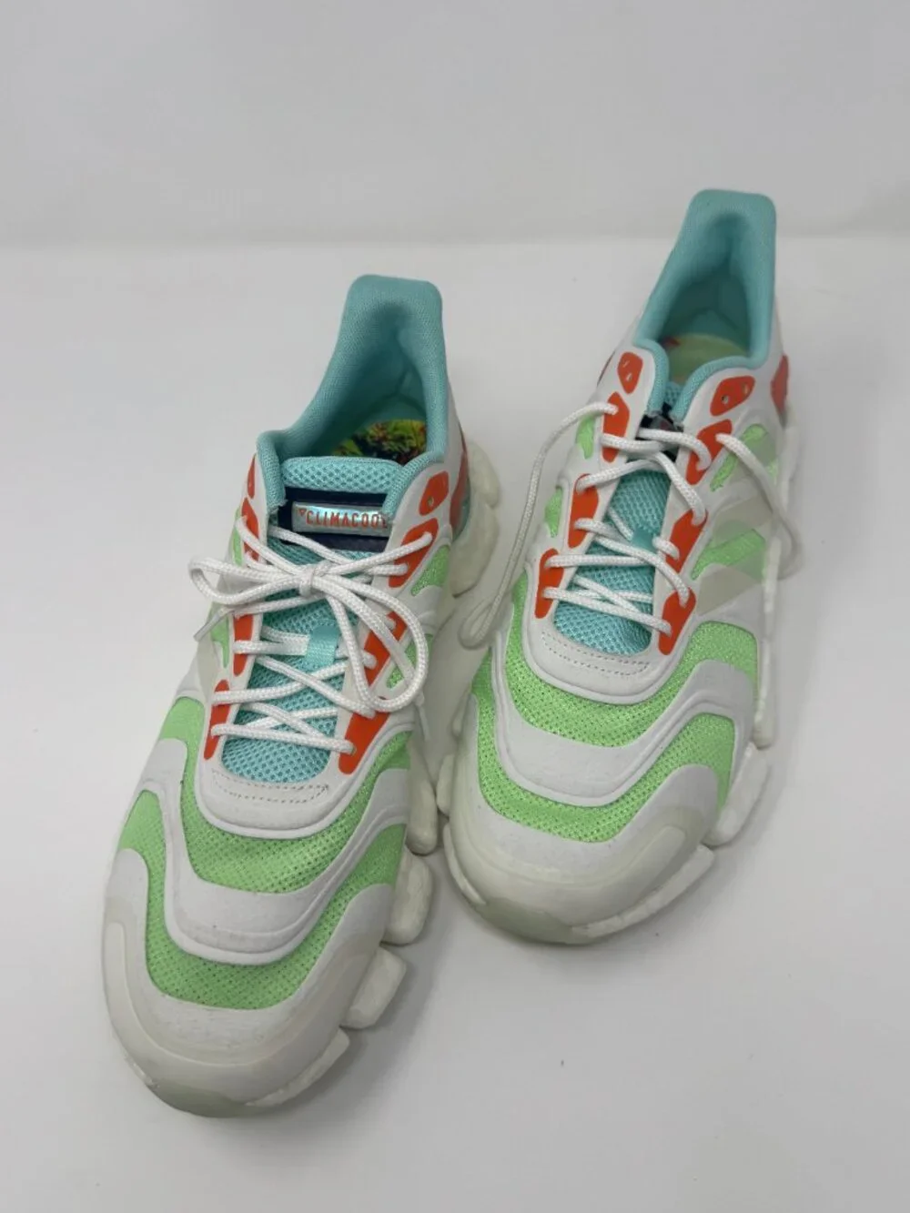 Adidas Climacool FX7843 Running Sneakers White Green Orange Men's Size 10